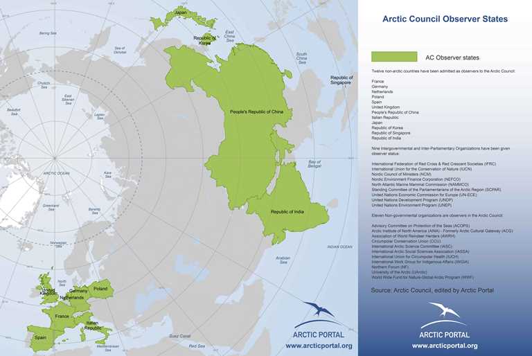 Arctic Portal Map - Arctic Council  Observer States